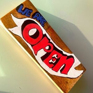 Hand Painted Wooden Business Sign! (Front/Back Open/Close)